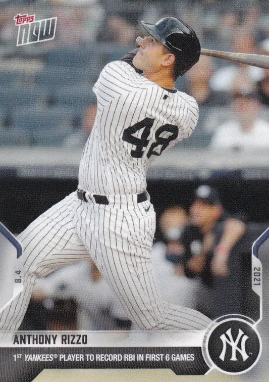 Anthony Rizzo baseball card from 2021 Topps Now featuring New York Yankees player