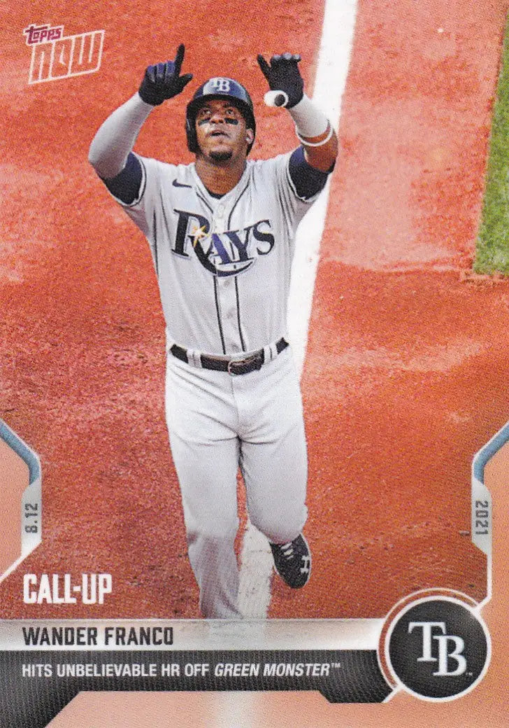 Wander Franco baseball card from 2021 Topps Now featuring Tampa Bay Rays design