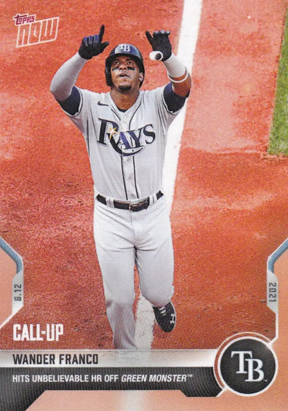Wander Franco baseball card from 2021 Topps Now featuring Tampa Bay Rays design