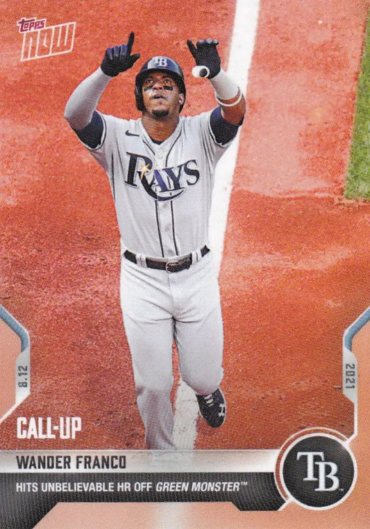 Wander Franco baseball card from 2021 Topps Now featuring Tampa Bay Rays design