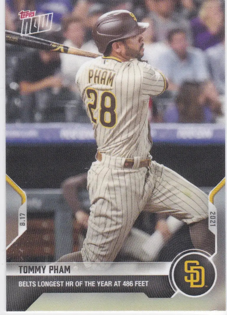 Tommy Pham baseball card from 2021 Topps Now featuring San Diego Padres player