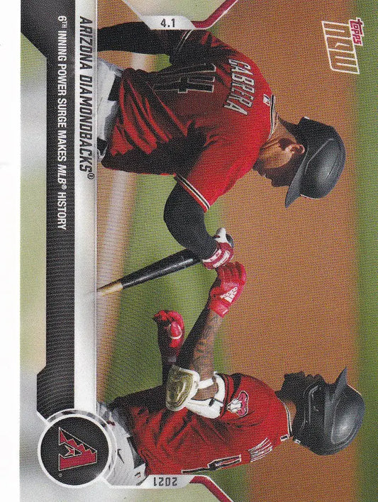 Baseball trading card of Arizona Diamondbacks 6th Inning Power Surge players in red uniforms