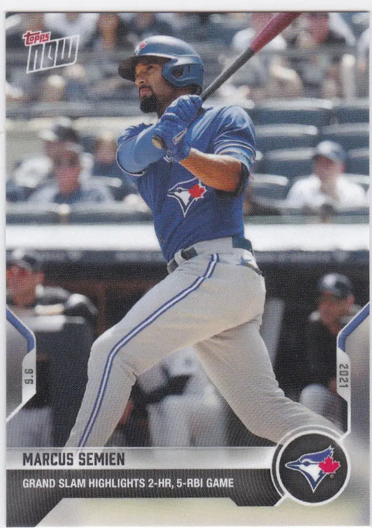 Marcus Semien baseball card from 2021 TOPPS NOW featuring Toronto Blue Jays player