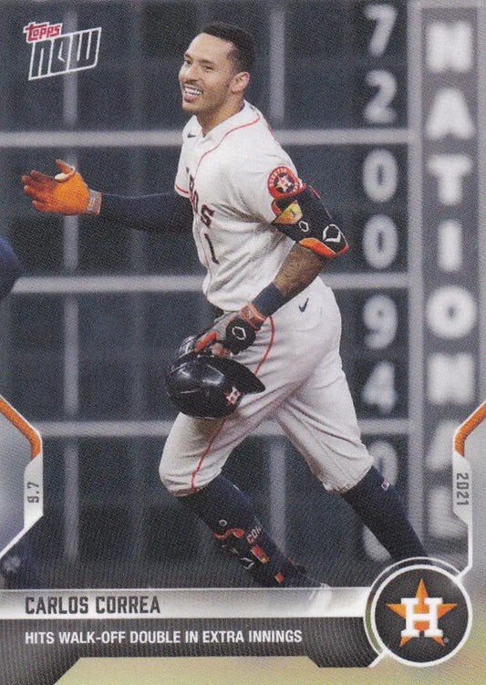 Carlos Correa Houston Astros baseball card from 2021 TOPPS NOW series