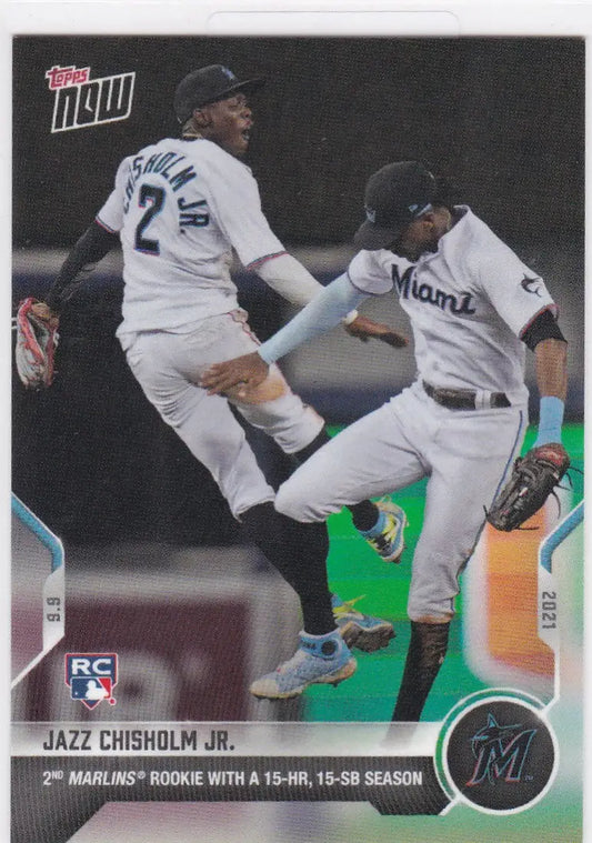 Jazz Chisholm Jr. baseball card from 2021 TOPPS NOW, Miami Marlins rookie card