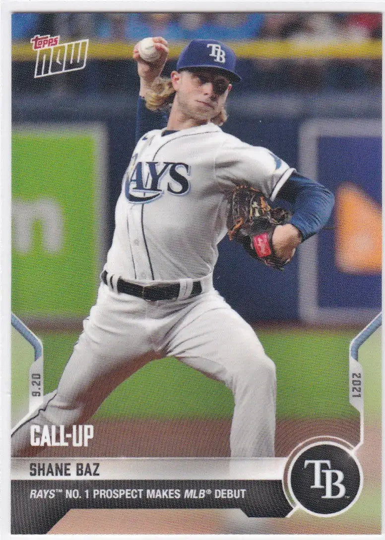 Shane Baz Tampa Bay Rays baseball card from 2021 TOPPS NOW series