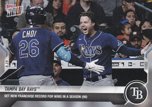 Tampa Bay Rays baseball card from 2021 TOPPS NOW #881 showcasing Tampa Bay team branding