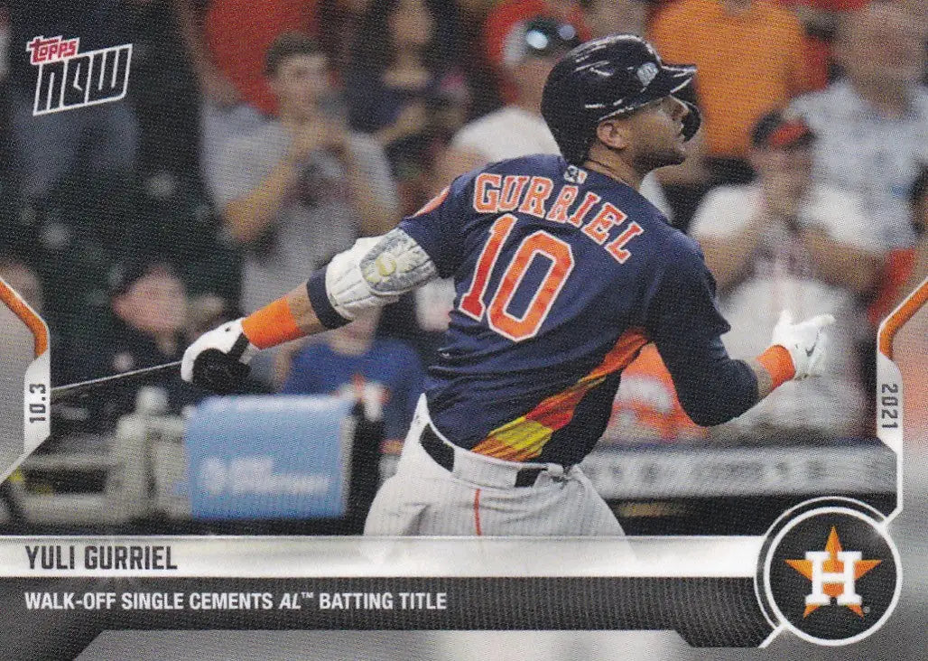 Yuli Gurriel Houston baseball card from 2021 TOPPS NOW #900 Houston Astros Yuli Gurriel