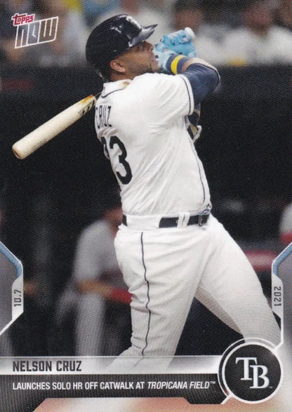 Baseball card of Nelson Cruz from Tampa Bay Rays 2021 TOPPS NOW series