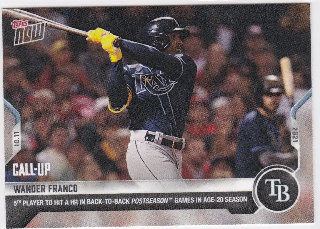 Wander Franco baseball card from 2021 TOPPS NOW featuring Tampa Bay Rays player