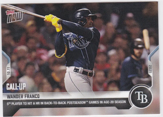 Wander Franco baseball card from 2021 TOPPS NOW featuring Tampa Bay Rays player