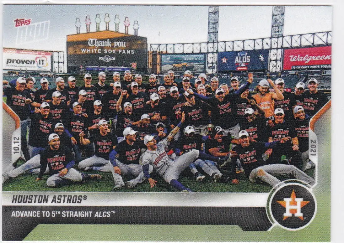 Houston Astros baseball card from 2021 TOPPS NOW series showcased in product image