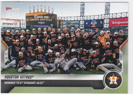 Houston Astros baseball card from 2021 TOPPS NOW series showcased in product image