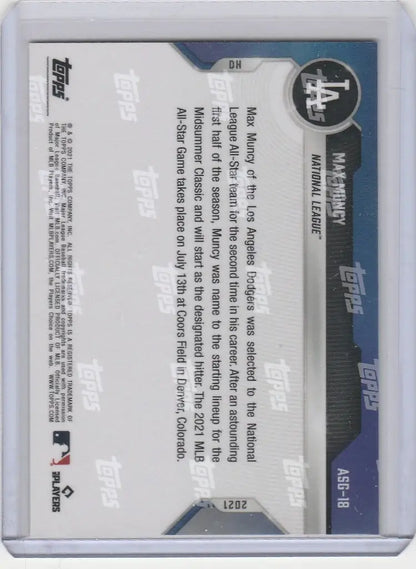 Baseball trading card of Max Muncy Los Angeles Dodgers from 2021 Topps Now Platinum