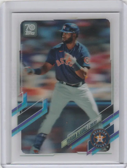 Baseball trading card of Yordan Alvarez Houston Astros in a batting stance