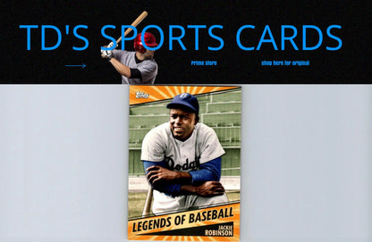 Jackie Robinson baseball card from 2021 Topps Opening Day Jackie Robinson Legends series