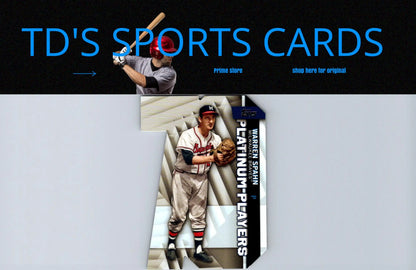 Baseball card of Warren Spahn from 2021 Topps Platinum Players Die Cut series