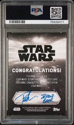 Star Wars Bounty sketch card PSA 6 featuring Jerold Bahr autograph from 2021 Topps