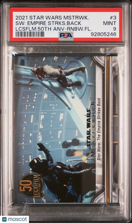 Graded Topps Star Wars trading card from 2021 Star Wars Masterwork Lucas 50th Anniversary