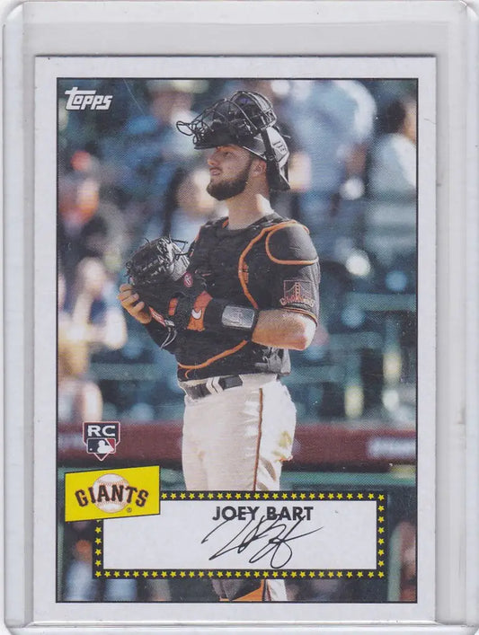 Baseball card of Joey Bart in batting stance for 2021 Topps Redux San Francisco Giants