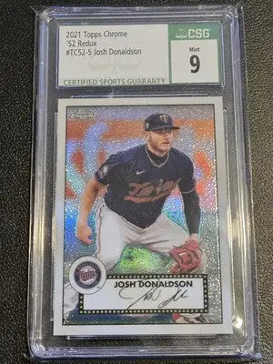 Graded Josh Donaldson baseball card from 2021 Topps Topps Redux Chrome series