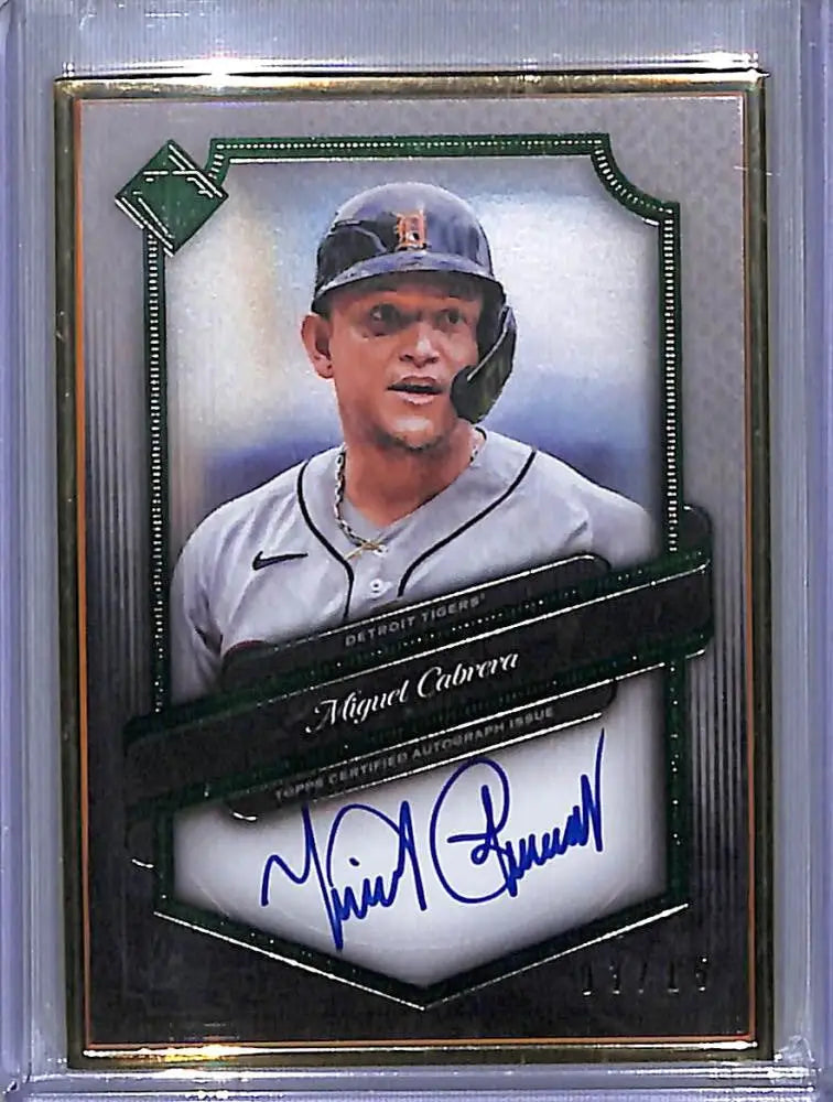 Miguel Cabrera signed baseball card from 2021 Topps Transcendent for Detroit Tigers