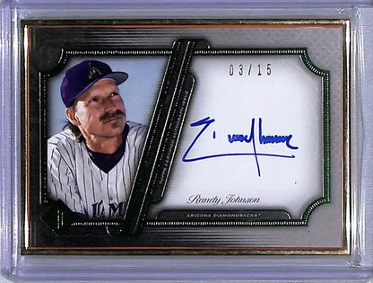 Randy Johnson Arizona Diamondbacks Baseball Card with autograph and 03/15 numbering