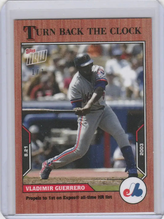 Baseball card of Vladimir Guerrero Expos in 2021 Topps Turn Back The Clock Cherry Parallel