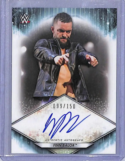 WWE trading card featuring Finn Bálor with authentic autograph from Topps WWE A-FB Finn Bálor series