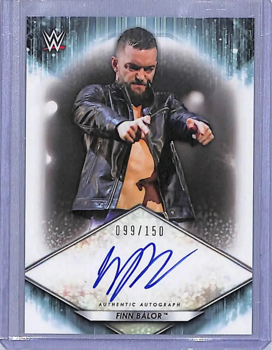 WWE trading card featuring Finn Bálor with authentic autograph from Topps WWE A-FB Finn Bálor series