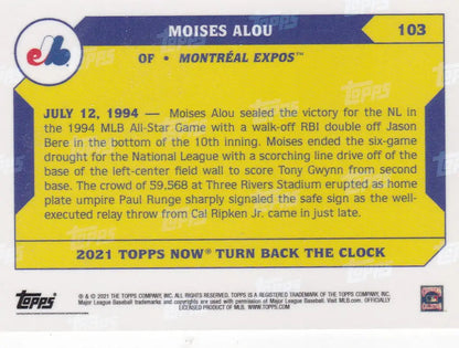 2021 TURN BACK THE CLOCK #103 MOISES ALOU- MONTREAL EXPOS