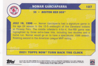 2021 TURN BACK THE CLOCK #107 NOMAR GARCIAPARRA- BOSTON RED SOX
