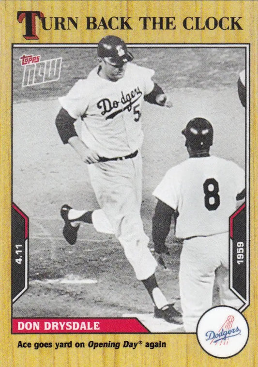 Vintage baseball card of Don Drysdale from Los Angeles Dodgers 2021 TURN BACK THE CLOCK