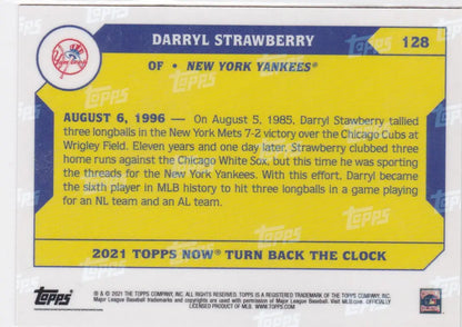 2021 TURN BACK THE CLOCK #128 DARRYL STRAWBERRY- NEW YORK YANKEES