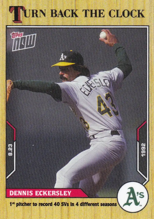 Baseball trading card of Dennis Eckersley Oakland Athletics from 2021 Turn Back the Clock series