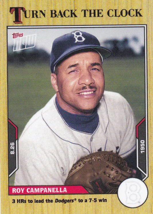 Vintage Brooklyn Dodgers baseball card featuring Roy Campanella Brooklyn smiling player in uniform