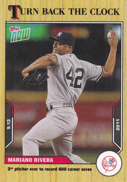 Baseball trading card featuring Mariano Rivera in a New York Yankees uniform