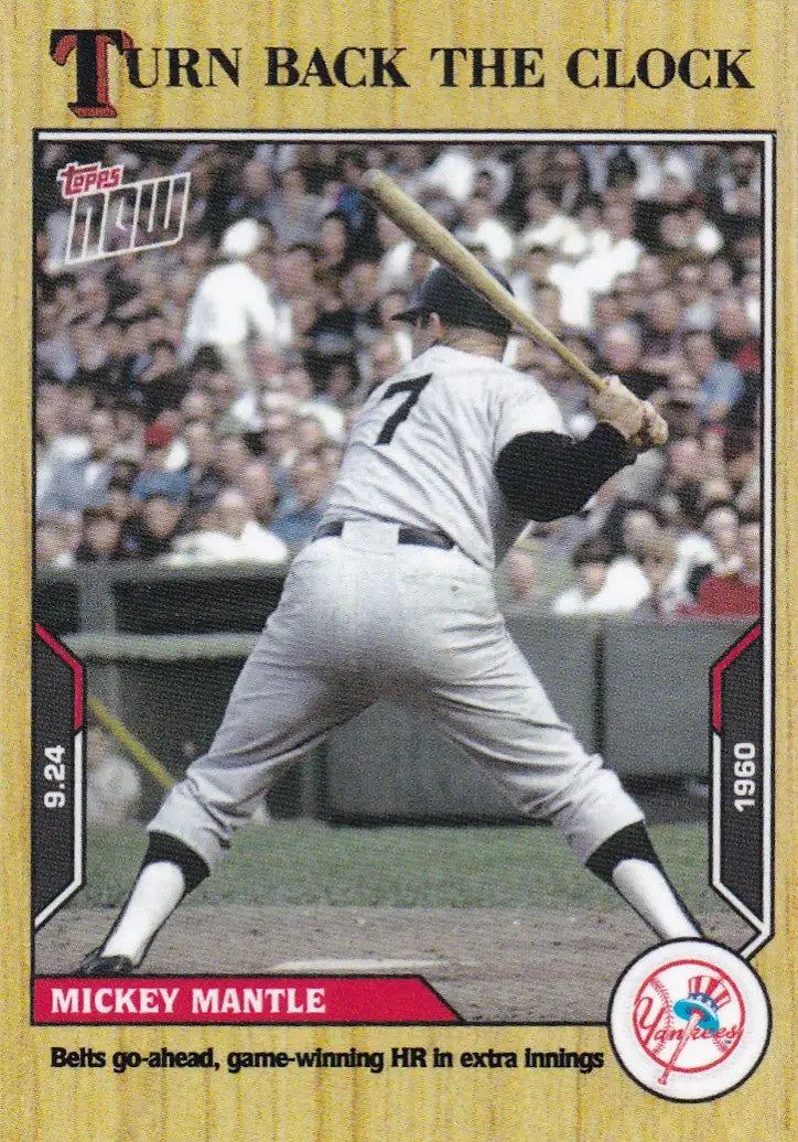 Vintage Mickey Mantle baseball card featuring batting stance for New York Yankees collectibles