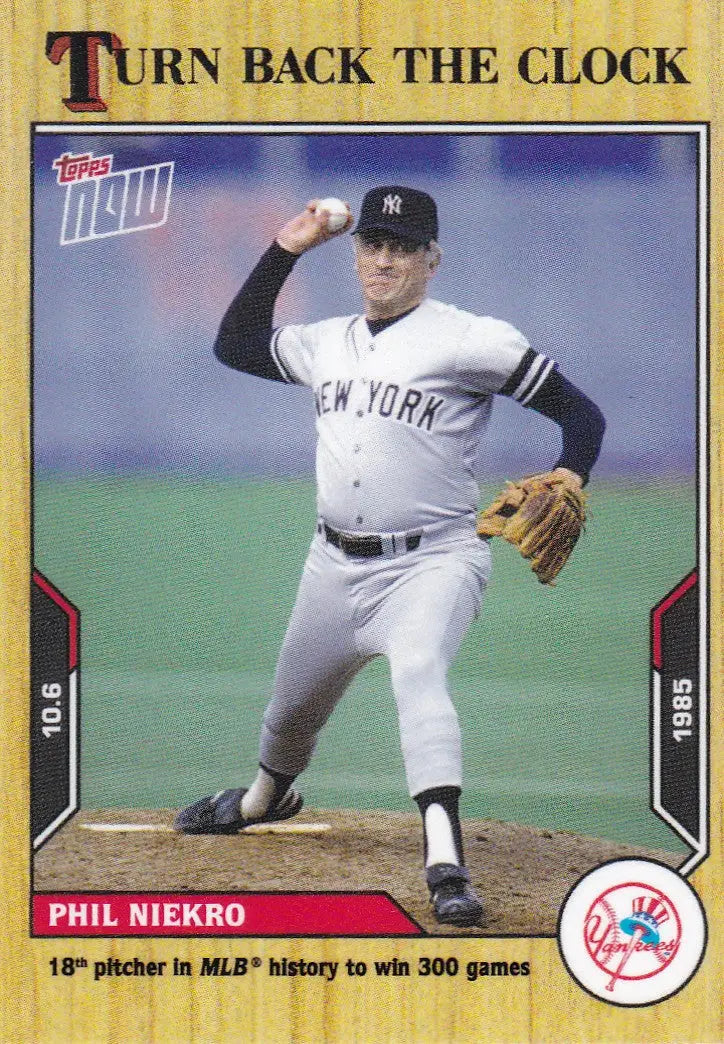 Vintage Topps baseball card of Phil Niekro with the New York Yankees for 2021 TURN BACK THE CLOCK #189
