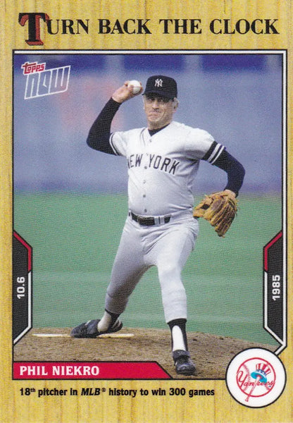 Vintage Topps baseball card of Phil Niekro with the New York Yankees for 2021 TURN BACK THE CLOCK #189