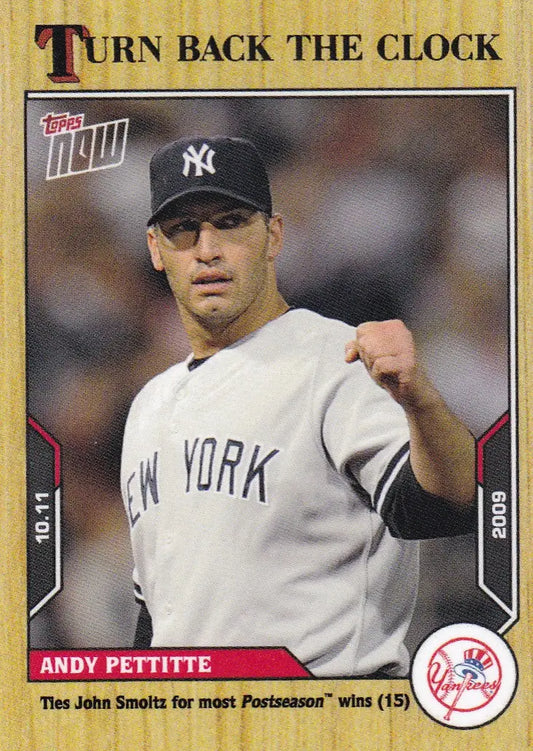 Baseball trading card featuring Andy Pettitte of the New York Yankees 2021 TURN BACK THE CLOCK
