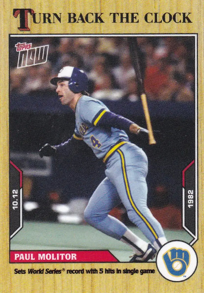 Paul Molitor Milwaukee Brewers 1982 Topps Now baseball card in 2021 Turn Back the Clock collection