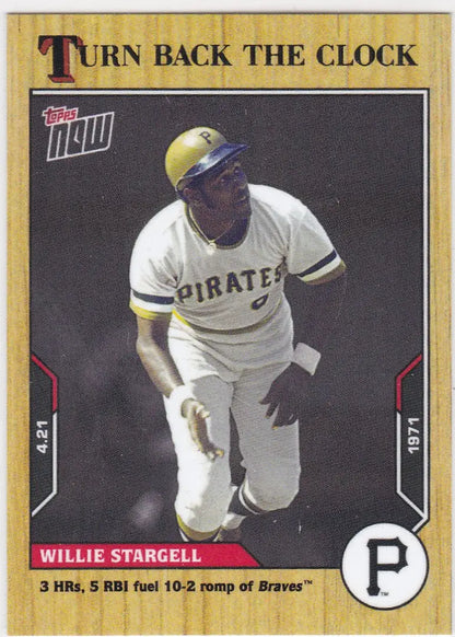 Baseball trading card of Willie Stargell Pittsburgh Pirates in 2021 TURN BACK THE CLOCK series