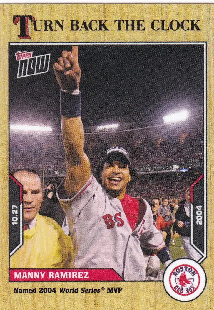 Collectible baseball card of Manny Ramirez from Boston Red Sox 2021 TURN BACK THE CLOCK series