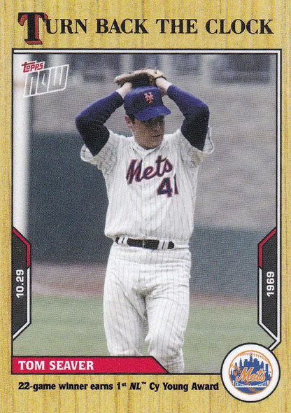 Collectible baseball card of Tom Seaver in Mets uniform from 2021 TURN BACK THE CLOCK series