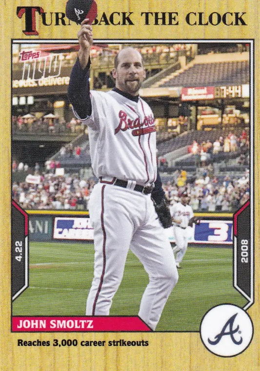 Baseball card of John Smoltz- Atlanta Braves from 2021 TURN BACK THE CLOCK series