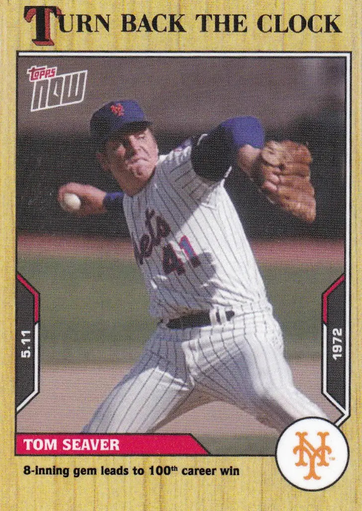 Vintage baseball card of Tom Seaver from the New York Mets 2021 TURN BACK THE CLOCK series