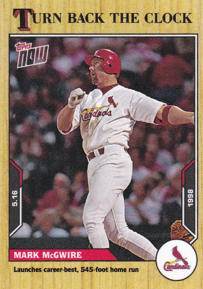 Baseball trading card of Mark McGwire from Louis Cardinals 2021 TURN BACK THE CLOCK