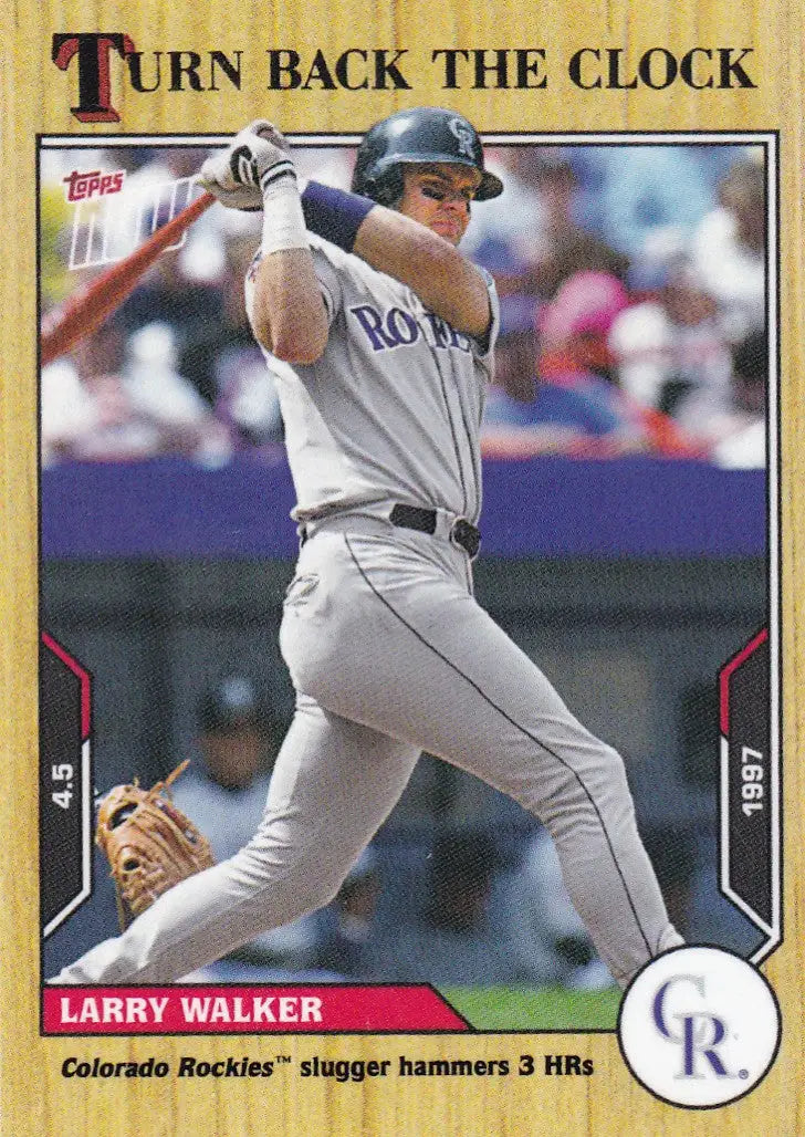 Baseball trading card of Larry Walker of the Colorado Rockies from 2021 TURN BACK THE CLOCK series
