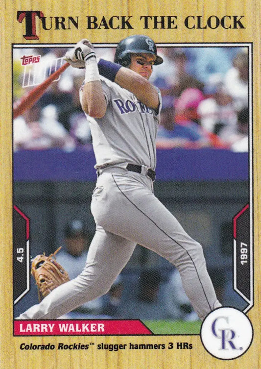Baseball trading card of Larry Walker of the Colorado Rockies from 2021 TURN BACK THE CLOCK series